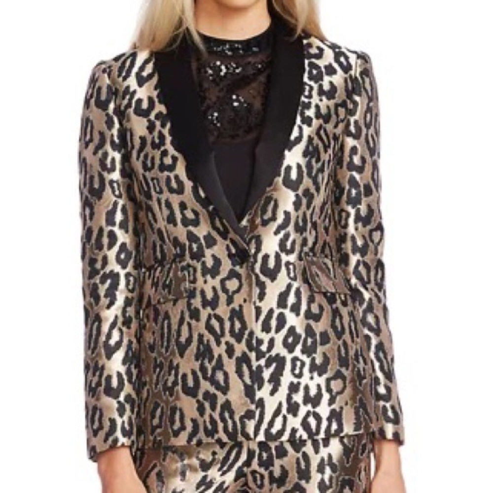 Vince Camuto leopard jacquard blazer size 10